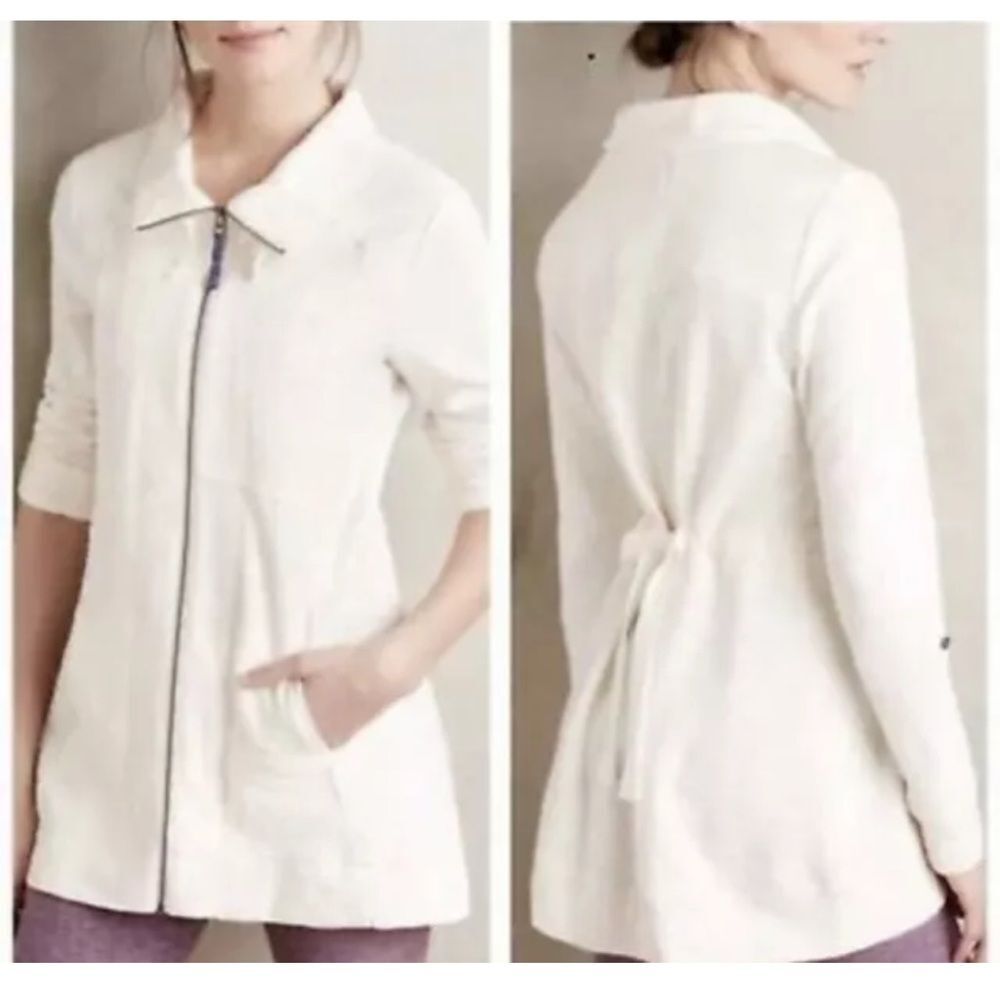 Anthropologie Saturday Sunday Womens Small Quinn Ivory Textured Sweater Jacket